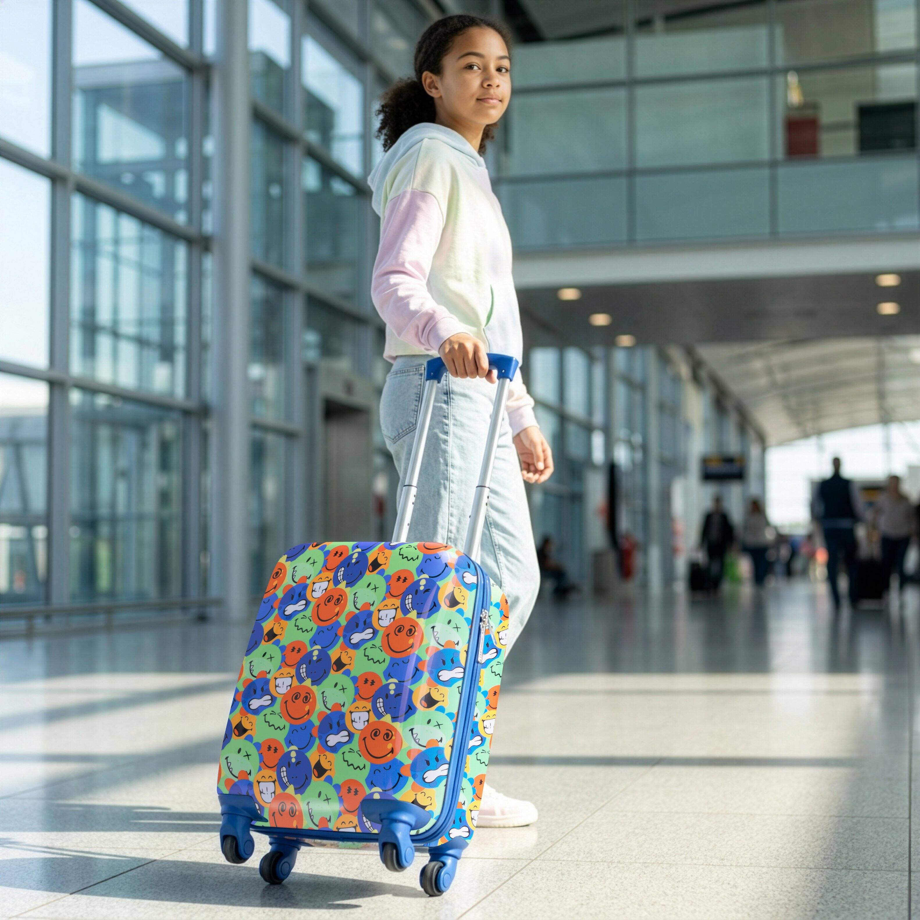 Alt View 5. Smiley World - 18" Airline Approved Carry-on Suitcase - Smileysaurus.