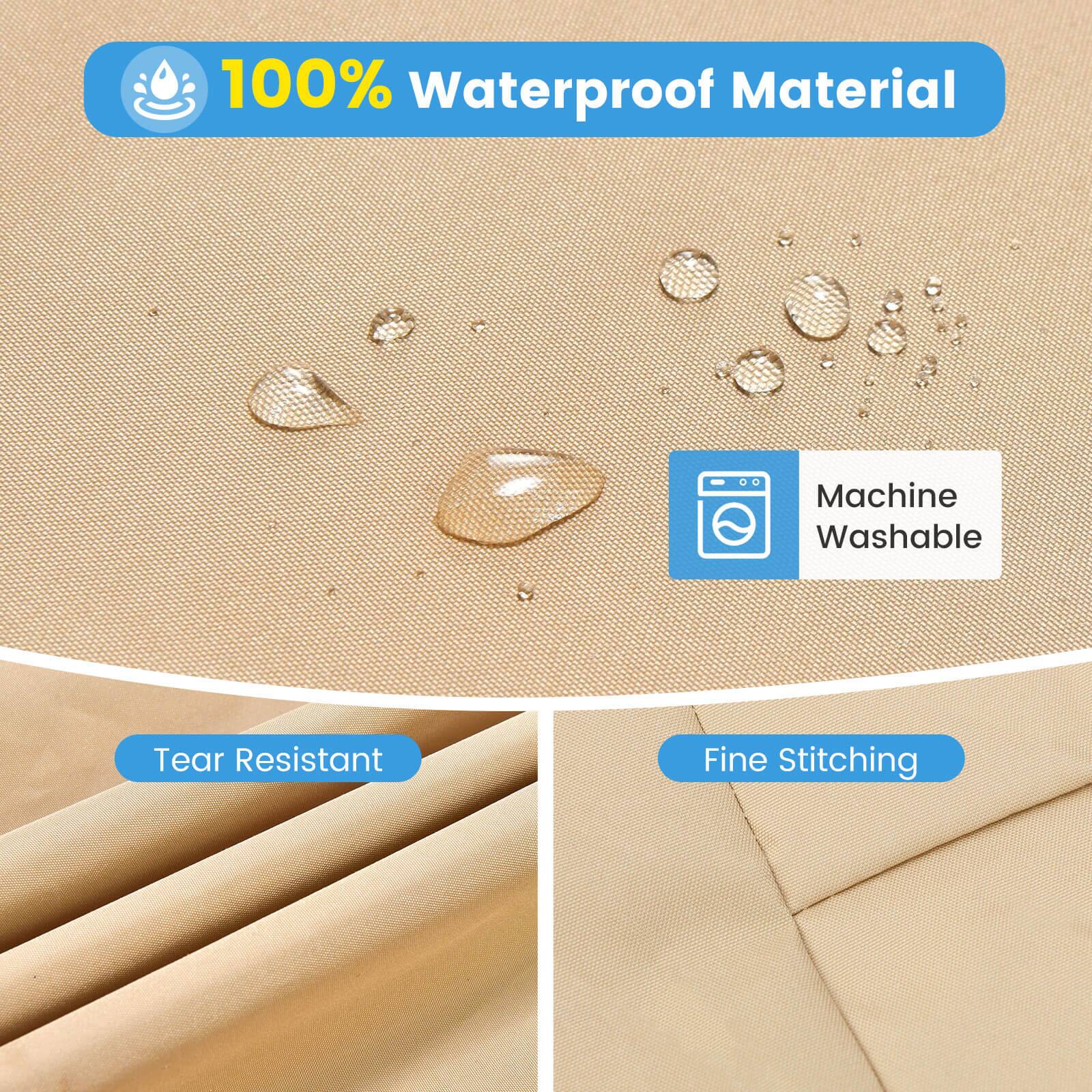 100% Waterproof Material  
Machine Washable  
Tear Resistant  
Fine Stitching