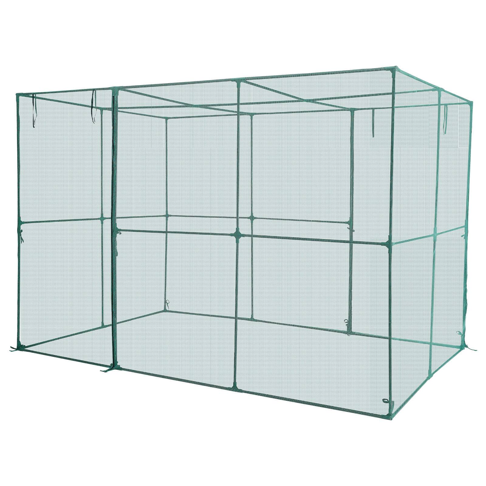 Alt View 5. VEVOR - Crop Cage, 9.5 x 6.36 x 6.36 ft Plant Protection Tent with Zippered Door, Wind-Resistant Tall Crop Cage, Easy to Install - Green + black.