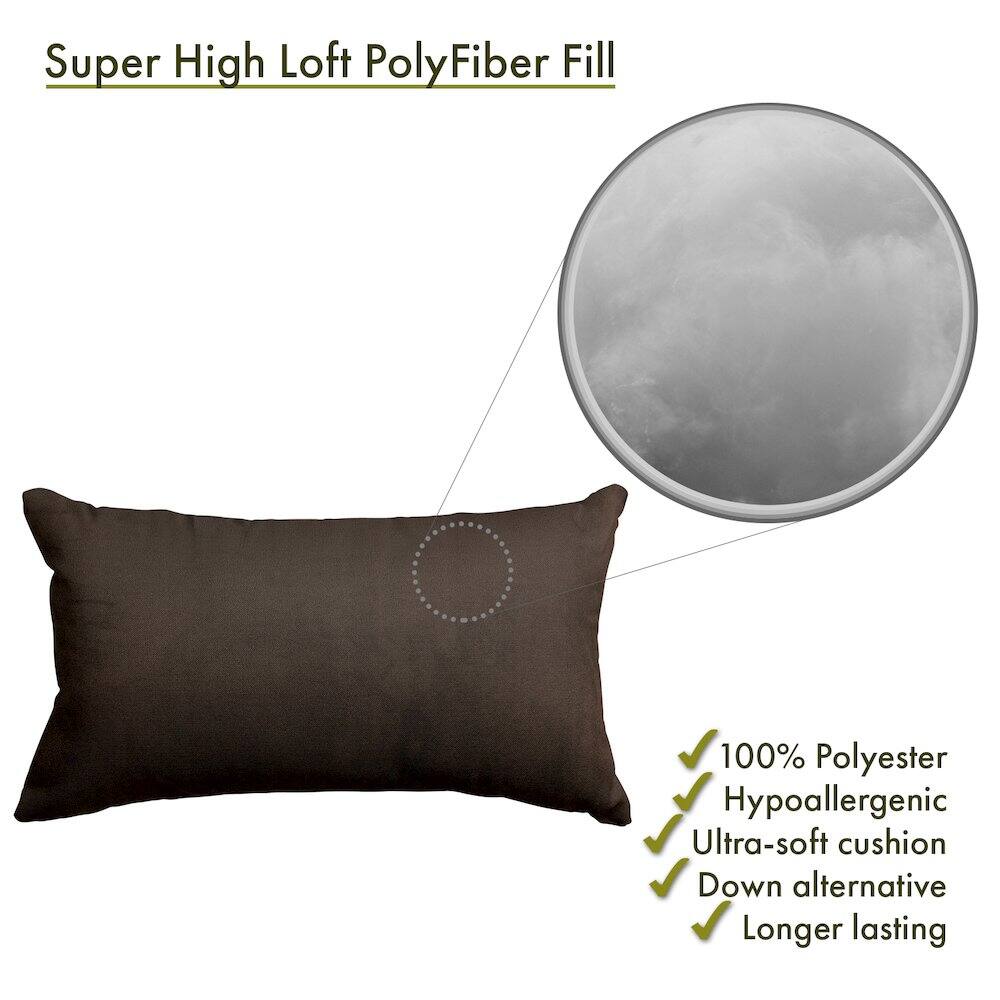 Super High Loft PolyFiber Fill

- 100% Polyester
- Hypoallergenic
- Ultra-soft cushion
- Down alternative
- Longer lasting