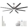 Front. Sofucor - Large Smart Ceiling Fan w/ Lights & Remote APP Alexa Control Indoor Outdoor 76'' Low Profile Ceiling Fan for FarmhouseRe - Silver.