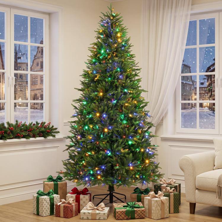PULUZ 6ft Prelit Christmas Tree, Dual Color LEDs, 100% Realistic PE ...