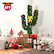 Alt View 18. Costway - 5Ft Pre-Lit Cactus Christmas Tree LED Lights Ball Ornaments - Green.
