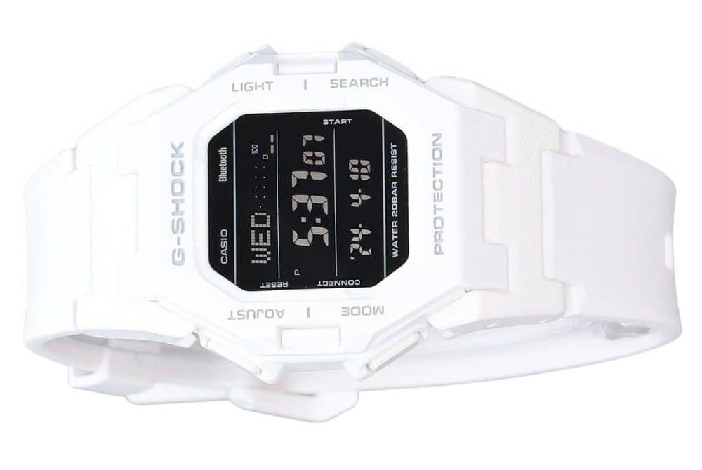 Casio G Shock Digital Smartphone Link White Resin Strap Quartz GD