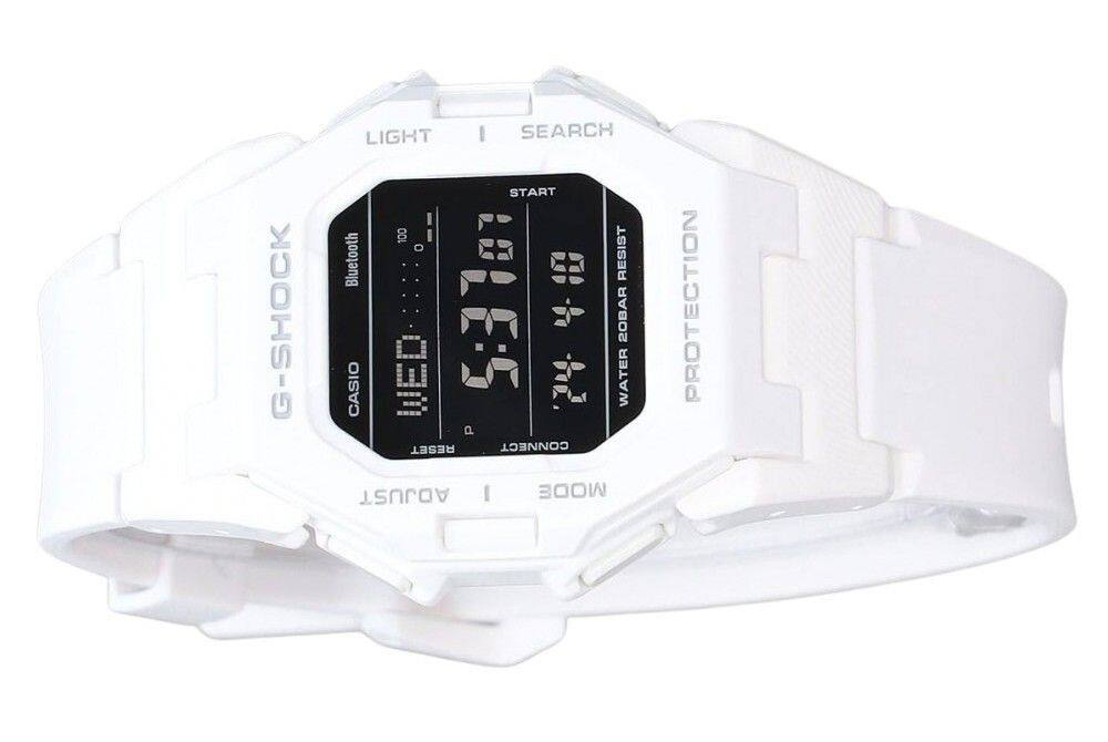 G-SHOCK LIGHT I SEARCH START 100 O Bluetooth RESIST CASIO 3M 5:370 : 2 20BAR WATER P RESET CONNECT ADJUST I MODE PROTECTION