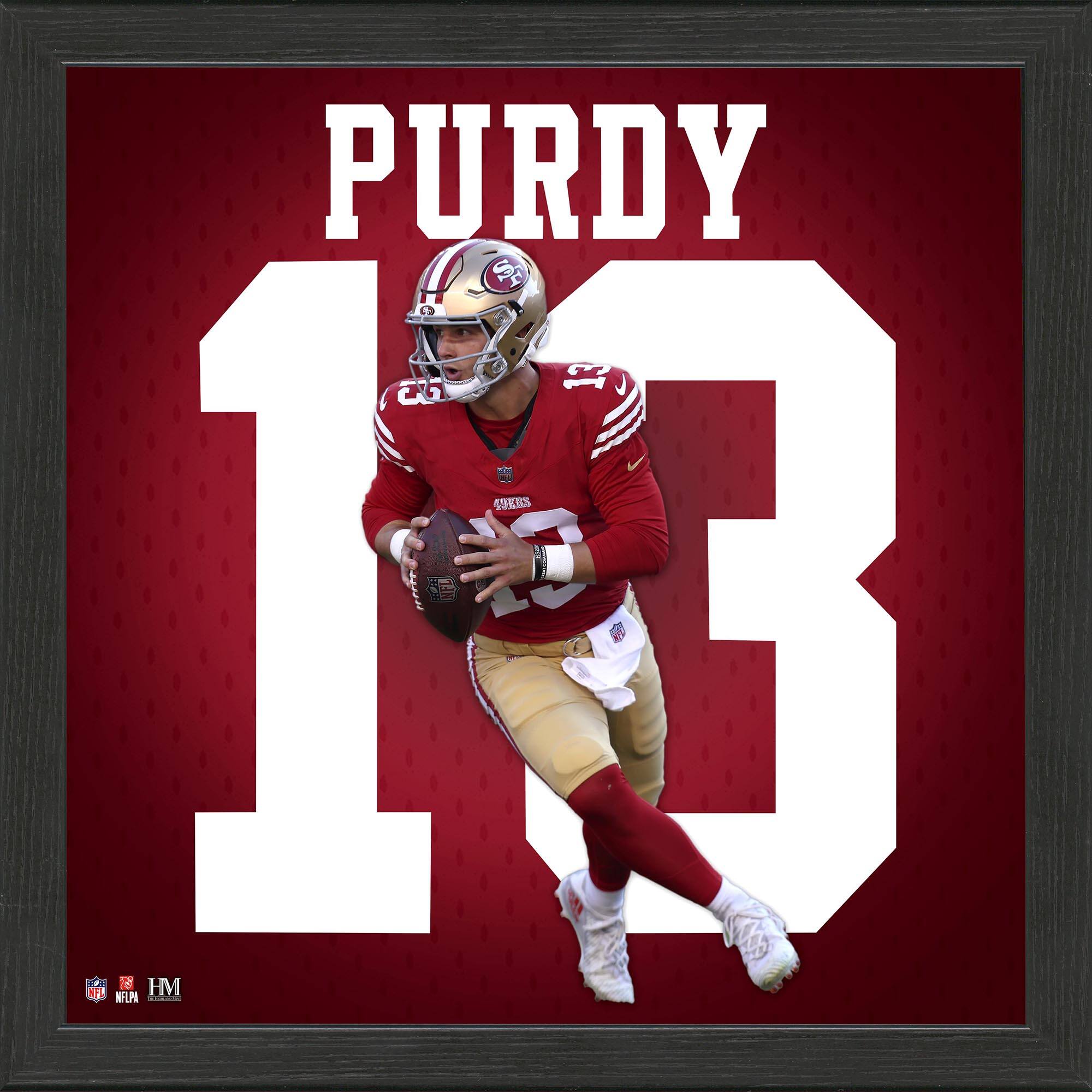 Highland Mint - Brock Purdy San Francisco 49ers 13'' x 13'' Impact Jersey Framed Photo - Multicolor price history on PriceWatchPro