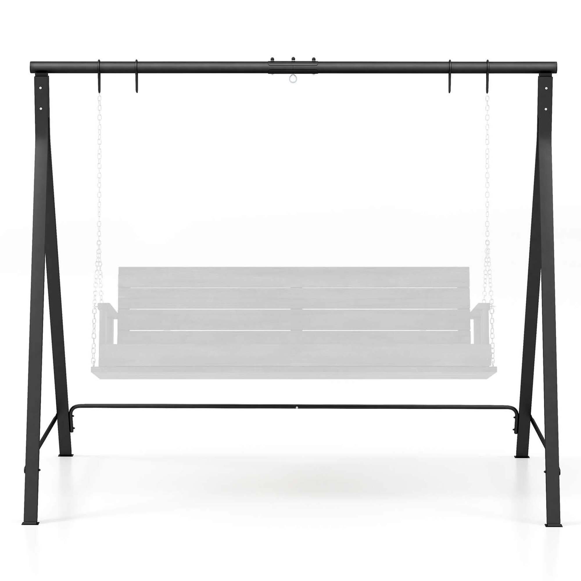 Alt View 8. Costway - Costway Outdoor Porch Swing Frame Patio Metal Swing Stand with A-Shaped Structure - Black.
