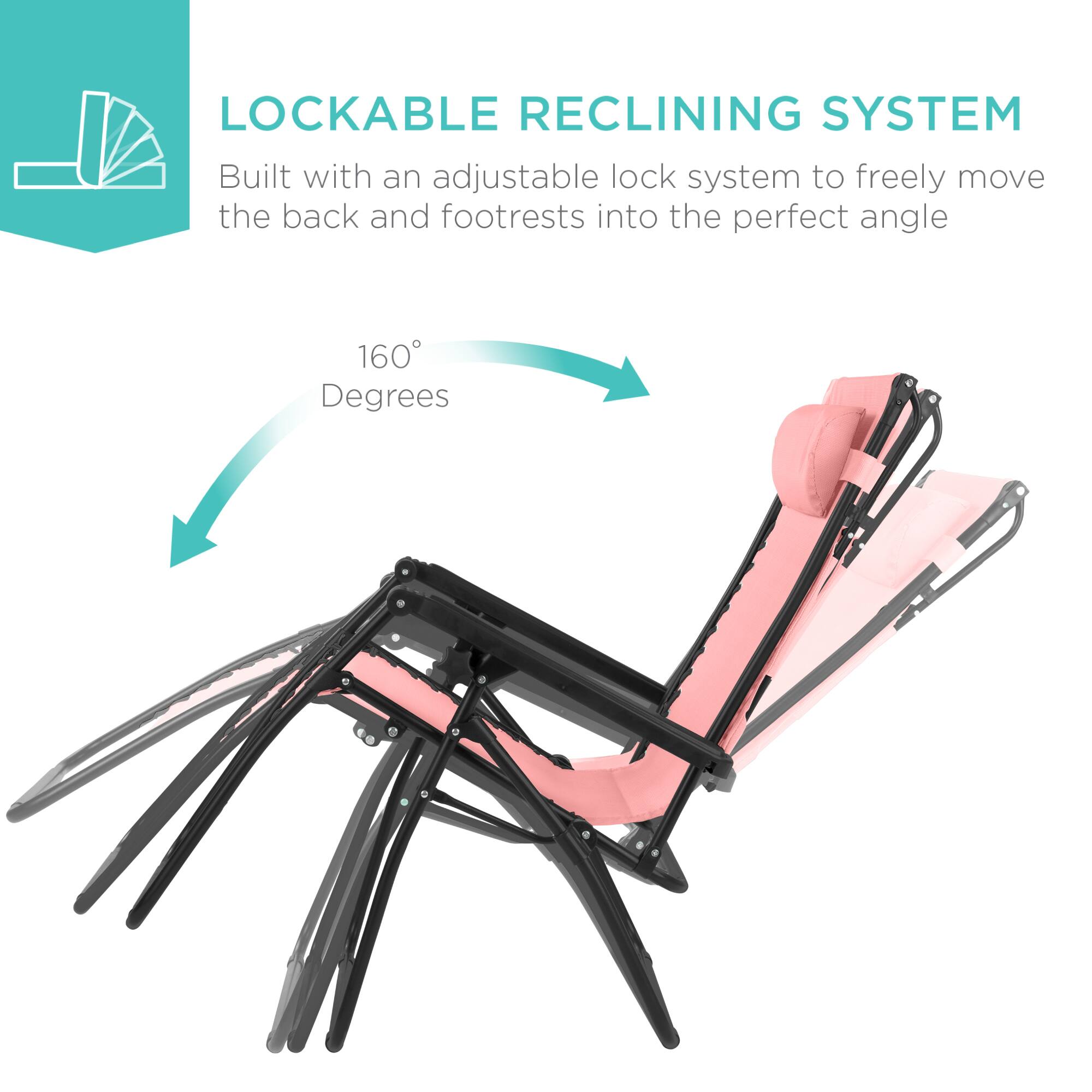 LOCKABLE RECLINING SYSTEM  
Built with an adjustable lock system to freely move the back and footrests into the perfect angle  
160 Degrees