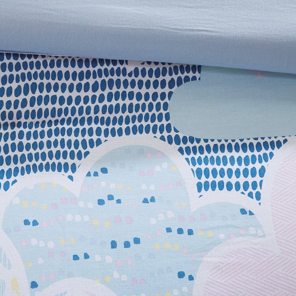 Alt View 5. Gracie Mills - Gracie Mills Eowyn Cotton Printed Duvet Cover Set - Blue.