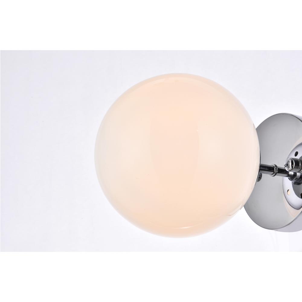 Alt View 2. Living District - Mimi six inch dual flush mount and bath sconce in chrome with frosted glass - Chrome And Frosted White.