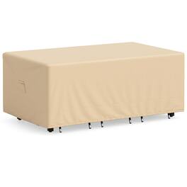 Costway - Patio 90"x50" Dining Set Cover Rectangle Table Chair Waterproof Handle Air Vent - Beige