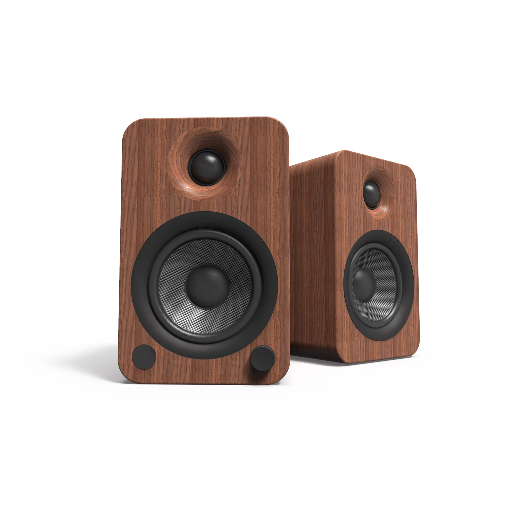 Kanto - YU4 140W Powered Bookshelf Speakers with Bluetooth® and Phono Preamp - Pair - Walnut