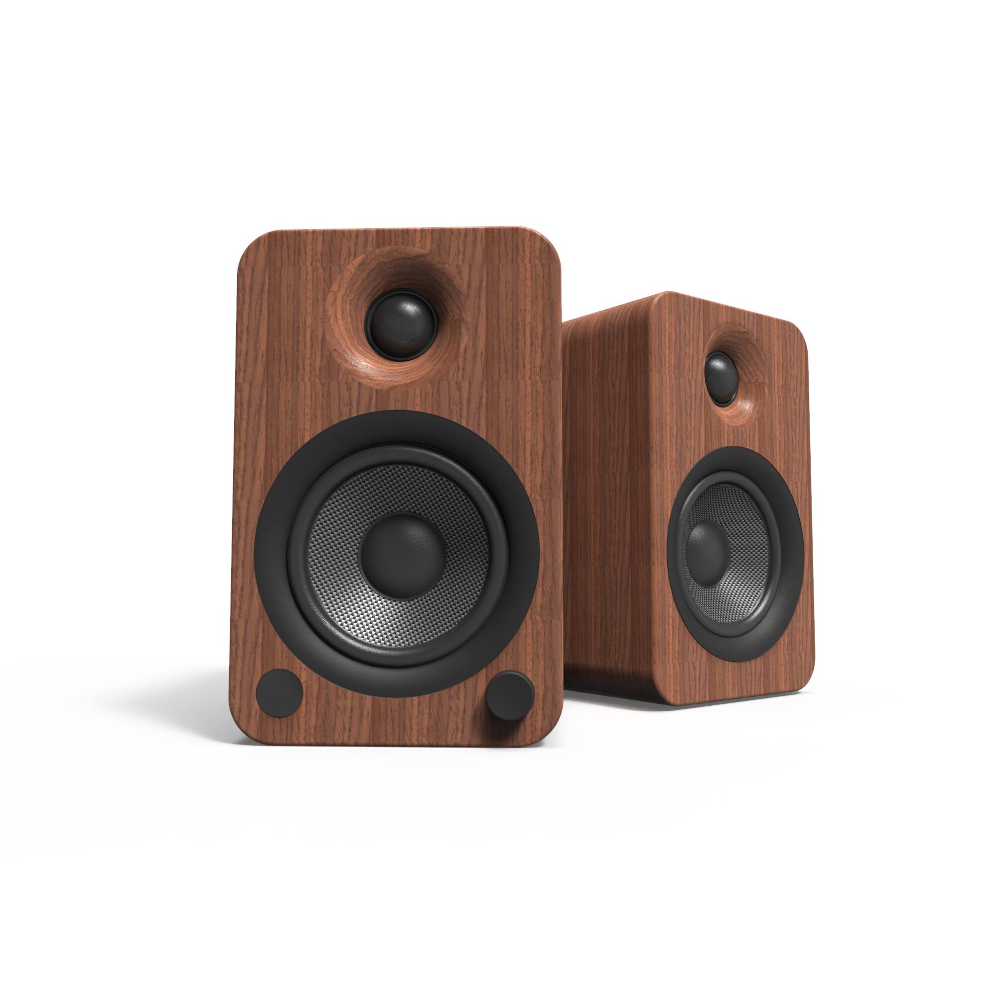 Kanto - YU4 140W Powered Bookshelf Speakers with Bluetooth® and Phono Preamp - Pair - Walnut