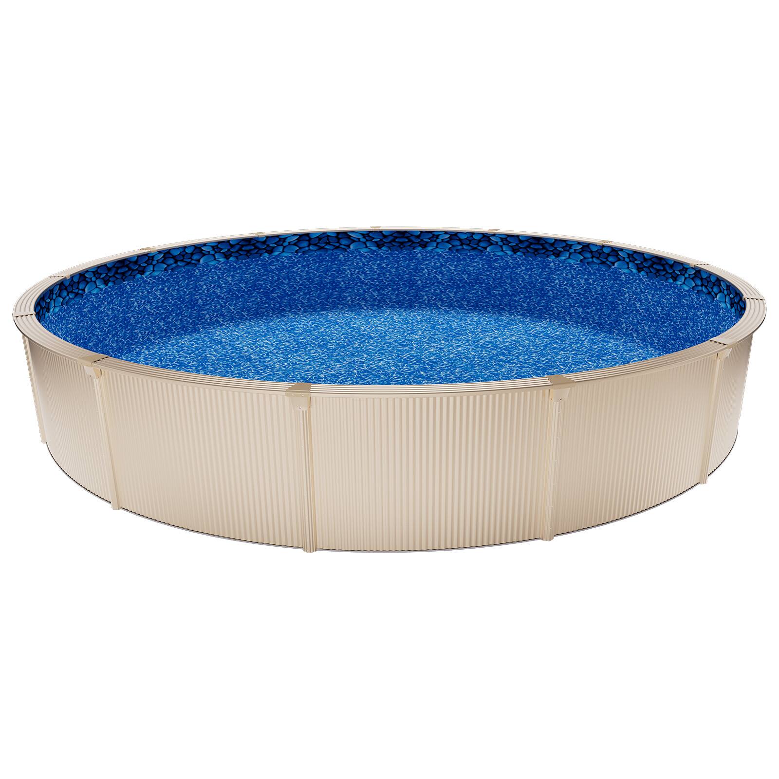Alt View 5. VEVOR - 27ft Pool Liner, Round UniBead Swimming Pool Liner for 52 in Wall Height, Premium Vinyl, Easy Install with Leak-Proof - Boulder Swirl.