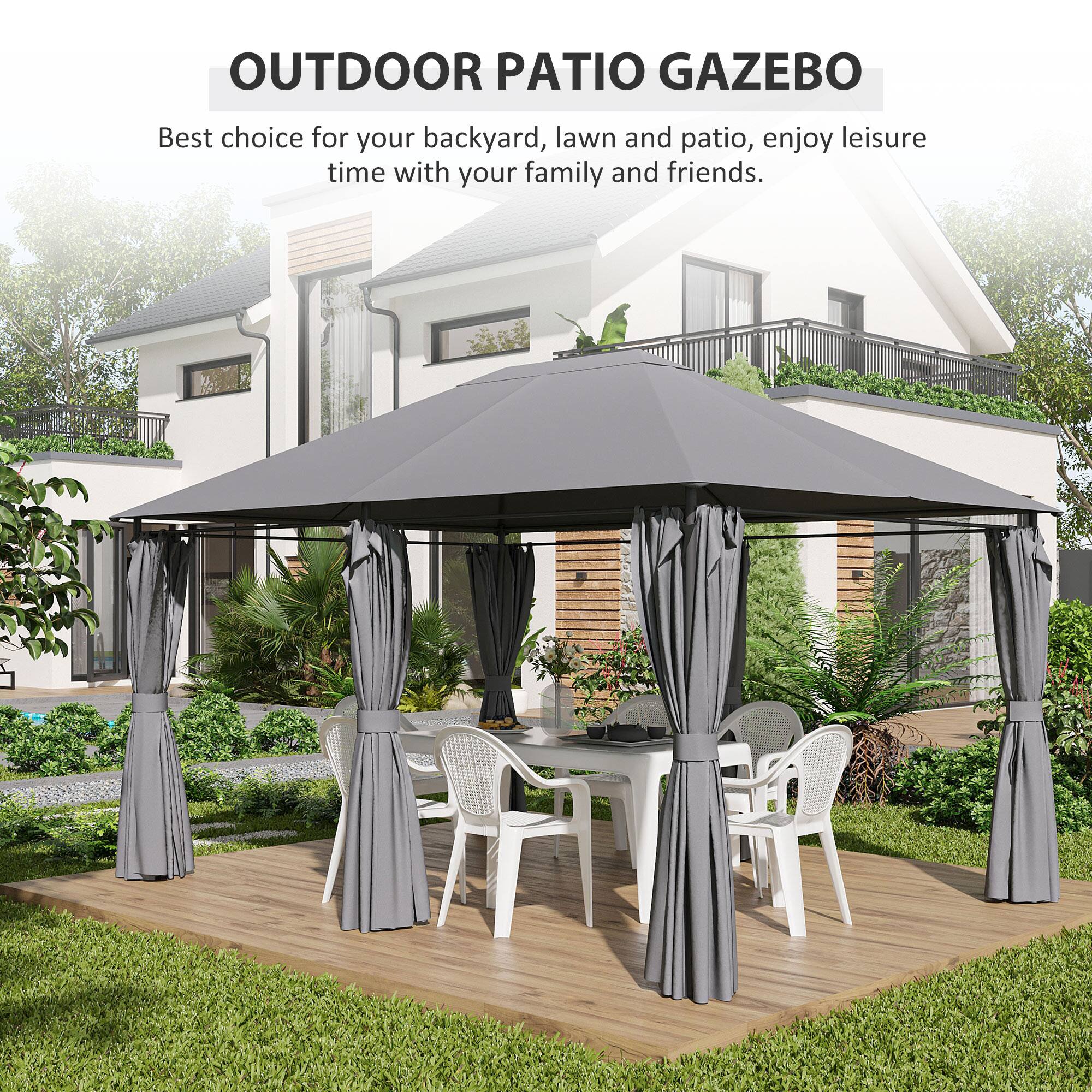 OUTDOOR PATIO GAZEBO
Best choice for your backyard, lawn and patio, enjoy leisure time with your family and friends.