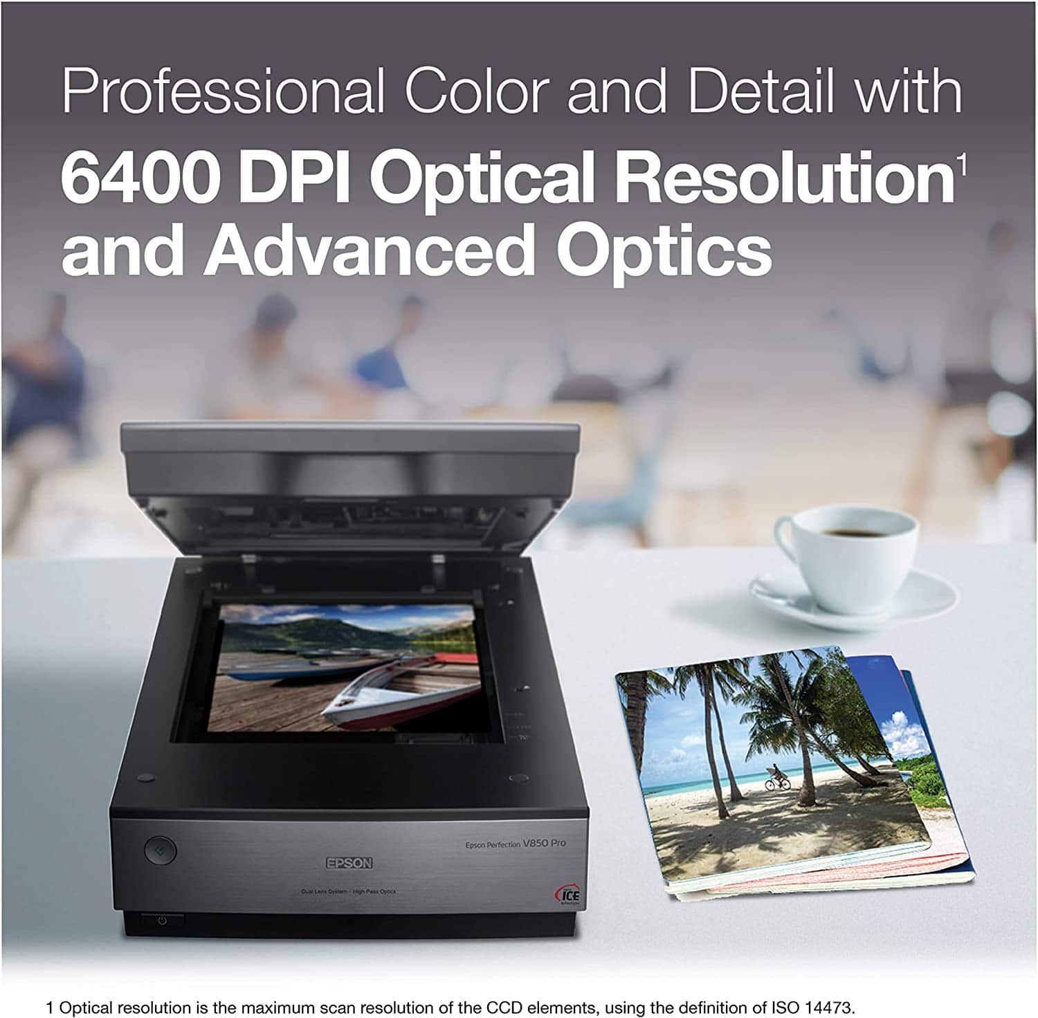 Professional Color and Detail with 6400 DPI Optical Resolution and Advanced Optics EPSON Perfection V850 Photo.