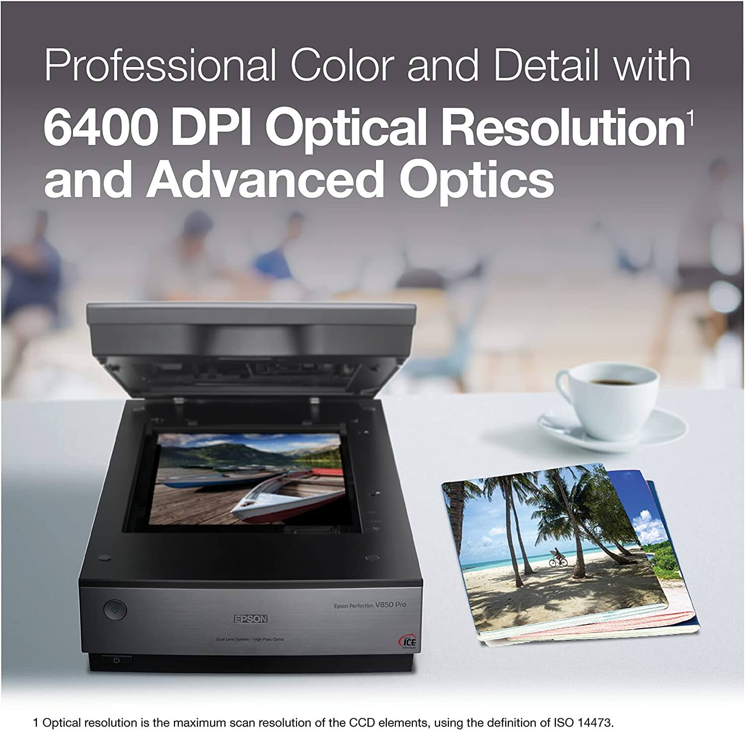 Professional Color and Detail with 6400 DPI Optical Resolution and Advanced Optics EPSON Perfection V850 Photo.