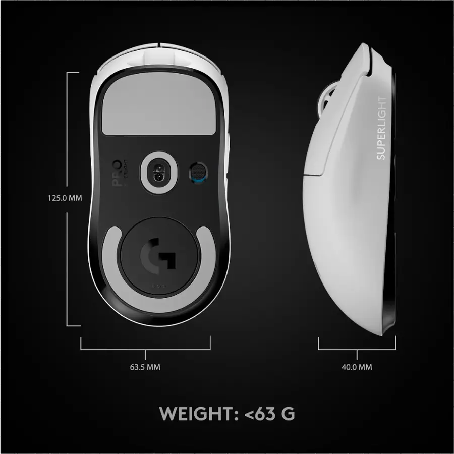 The text on the image reads: "125.0 MM PRO TERLIGHT SUPERLIGHT 63.5 MM 40.0 M WEIGHT: <63 G".