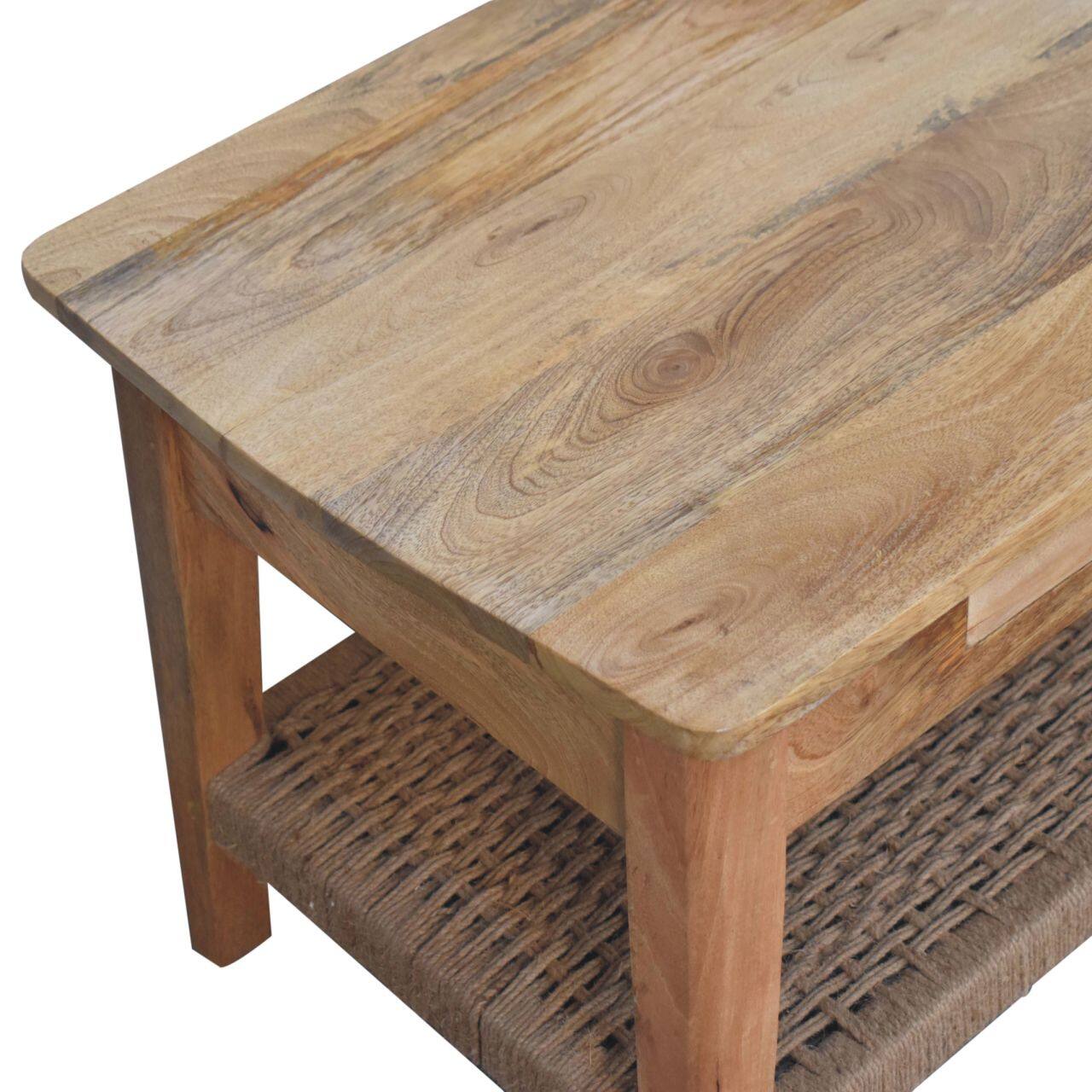 Alt View 3. Artisan Furniture - Rope 1 Drawer Coffee Table - Brown.