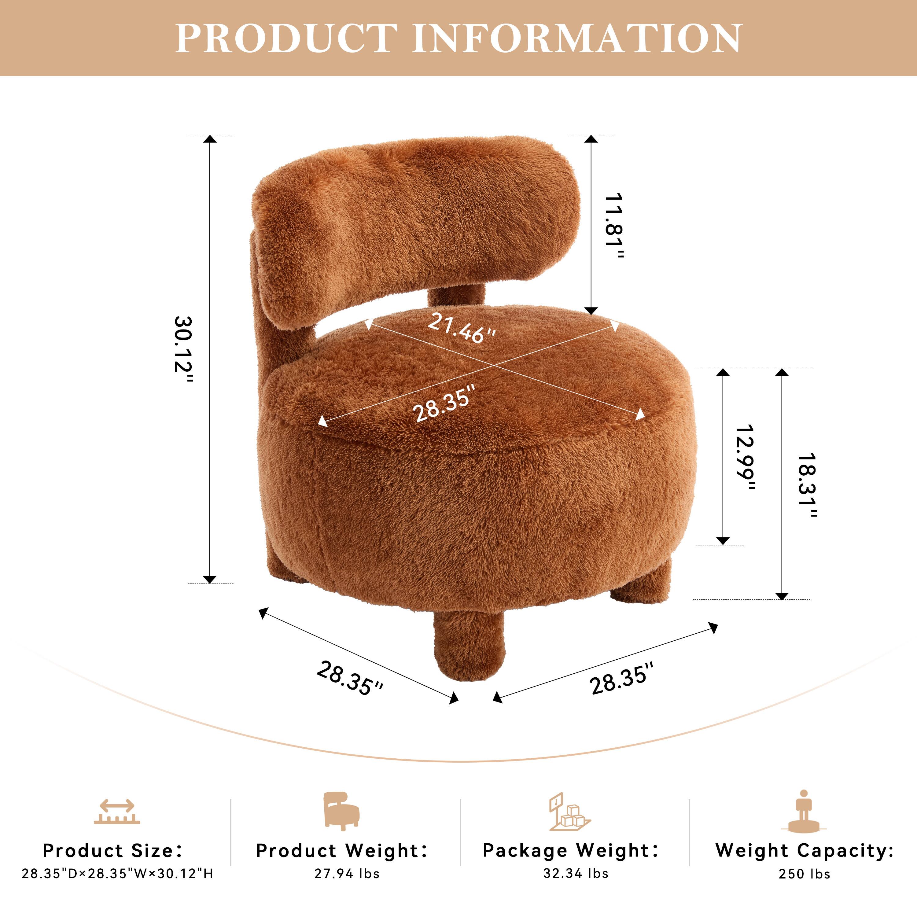 PRODUCT INFORMATION

Product Size: 28.35"D x 28.35"W x 30.12"H

Product Weight: 27.94 lbs

Package Weight: 32.34 lbs

Weight Capacity: 250 lbs