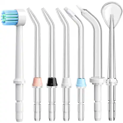 Front. ESBANY - Water Dental Flosser Replacement Heads: Only Compatible Water Dental Flosser E1, Oral Irrigator Refill Heads Jet Tips 7.