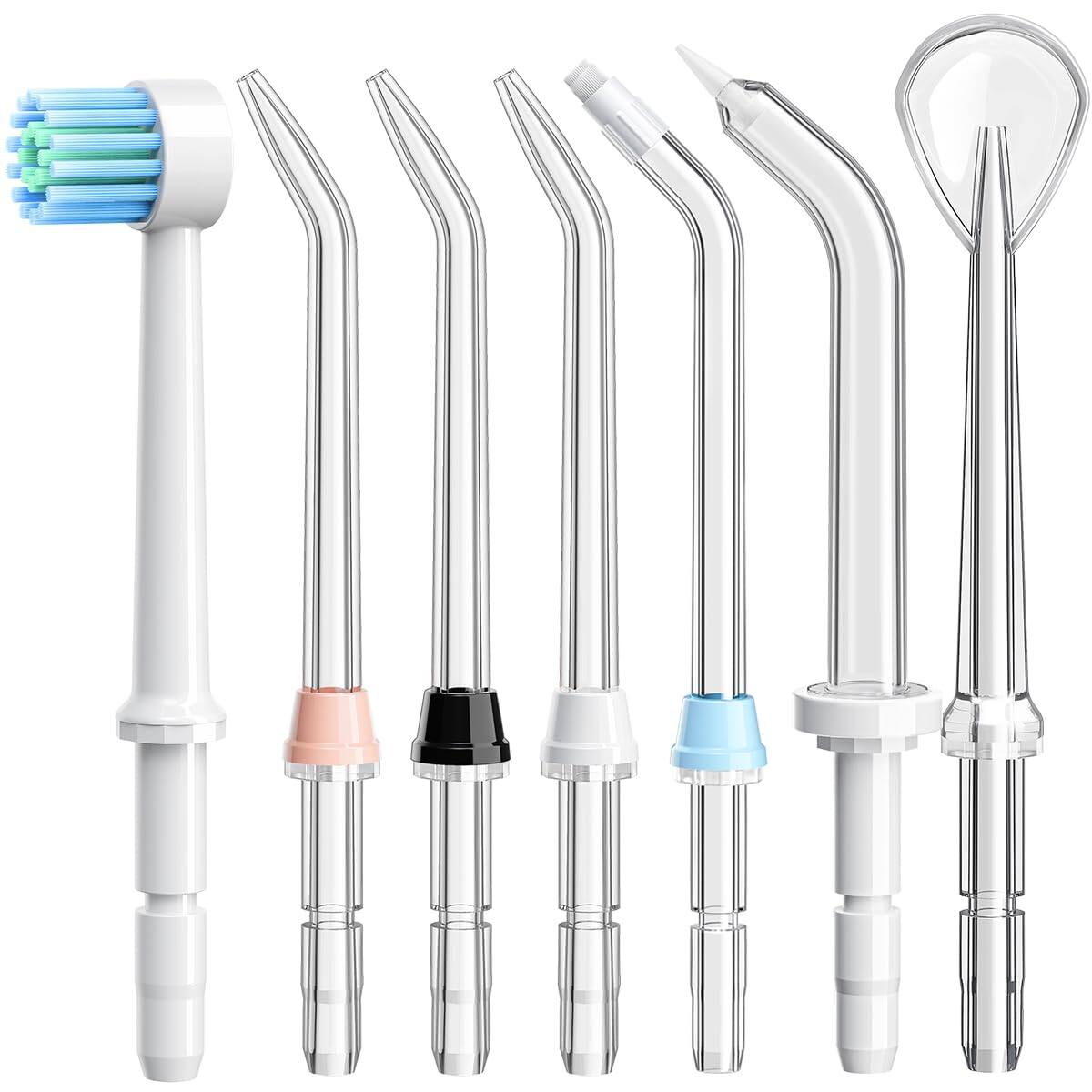 Front. ESBANY - Water Dental Flosser Replacement Heads: Only Compatible Water Dental Flosser E1, Oral Irrigator Refill Heads Jet Tips 7.