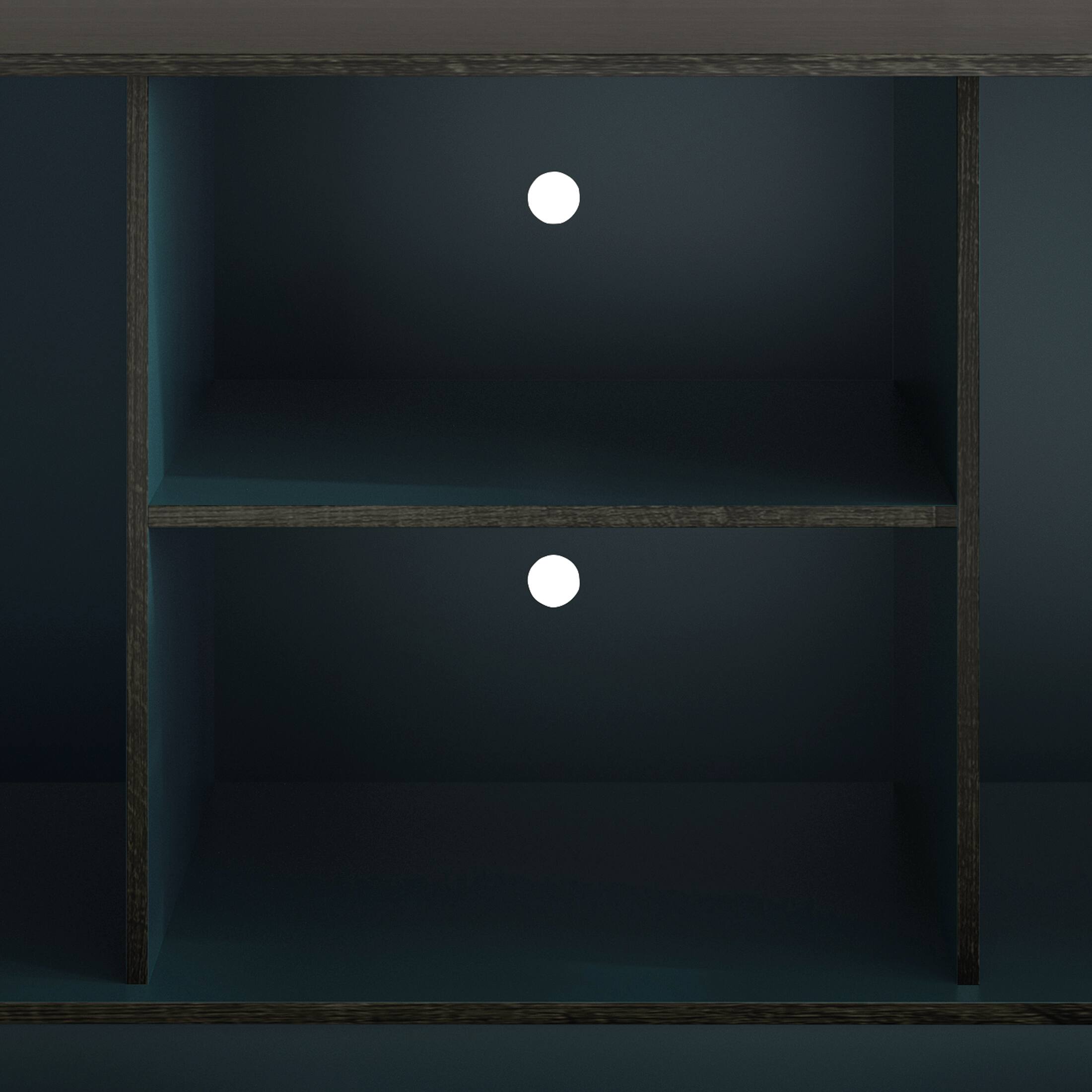 Alt View 5. ChaletPosh - Classic TV Console with Two Cabinet Doors and Dual Open Storage Compartments, Blue - Blue.