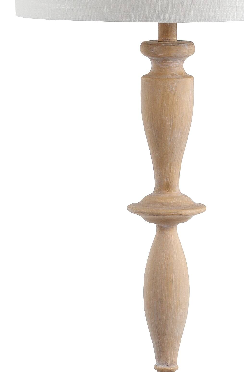 Alt View 4. Jonathan Y - Aldrin 63.5" Resin LED Floor Lamp, Brown wood finish - Brown.