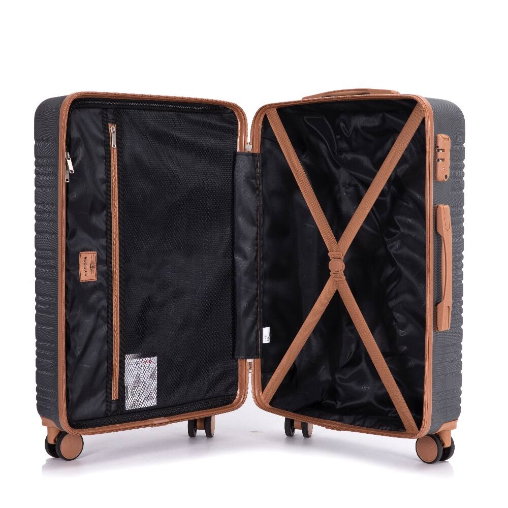 Alt View 10. Ropilly - Ropilly 5 piece luggage set Gray hard case suitcase ABS Expandable with TSA Lock Spinner Wheels Travel Bags - Gray.