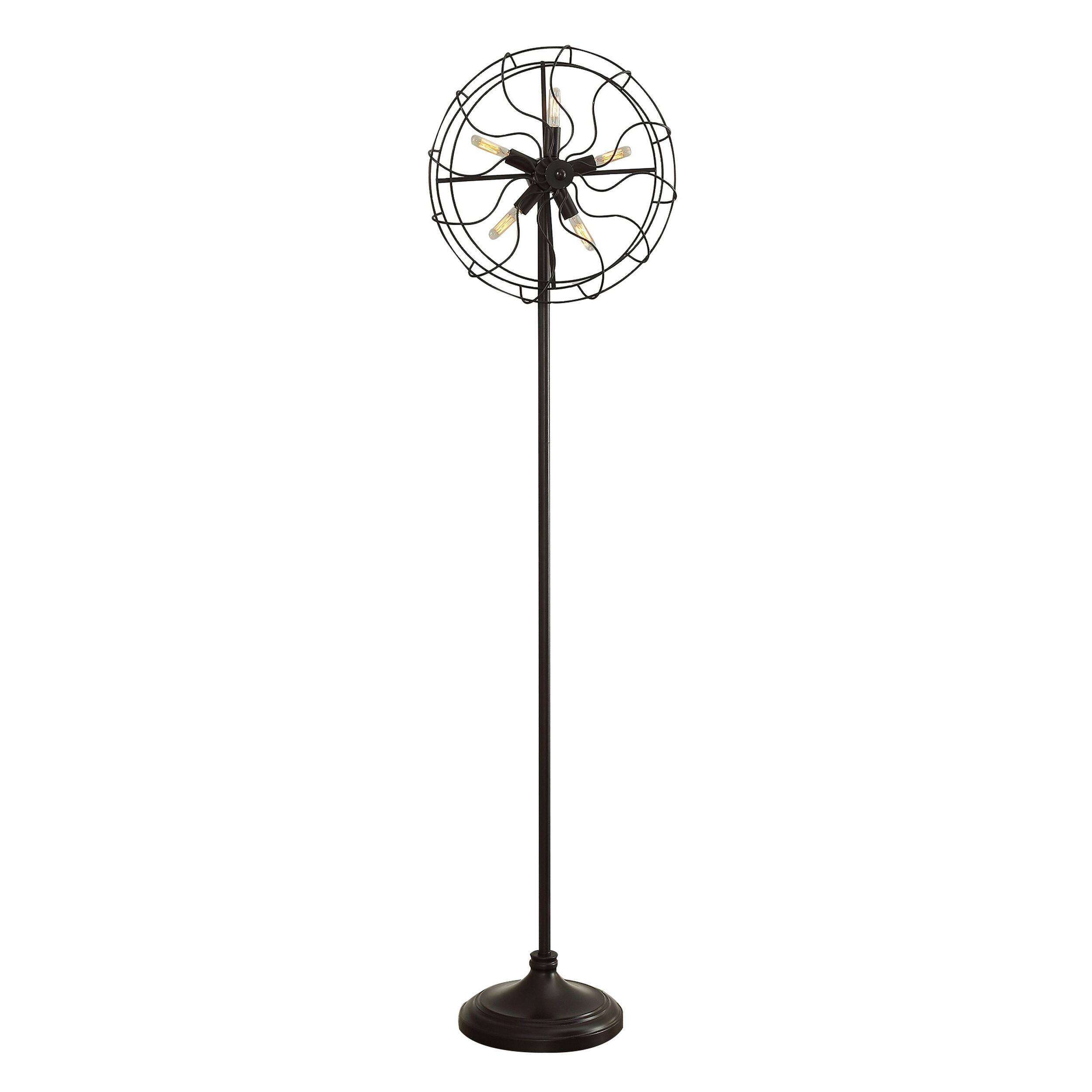 Front. Manhattan Lane - Quinn 63 Inch Accent Floor Lamp, Vintage Fan Design.
