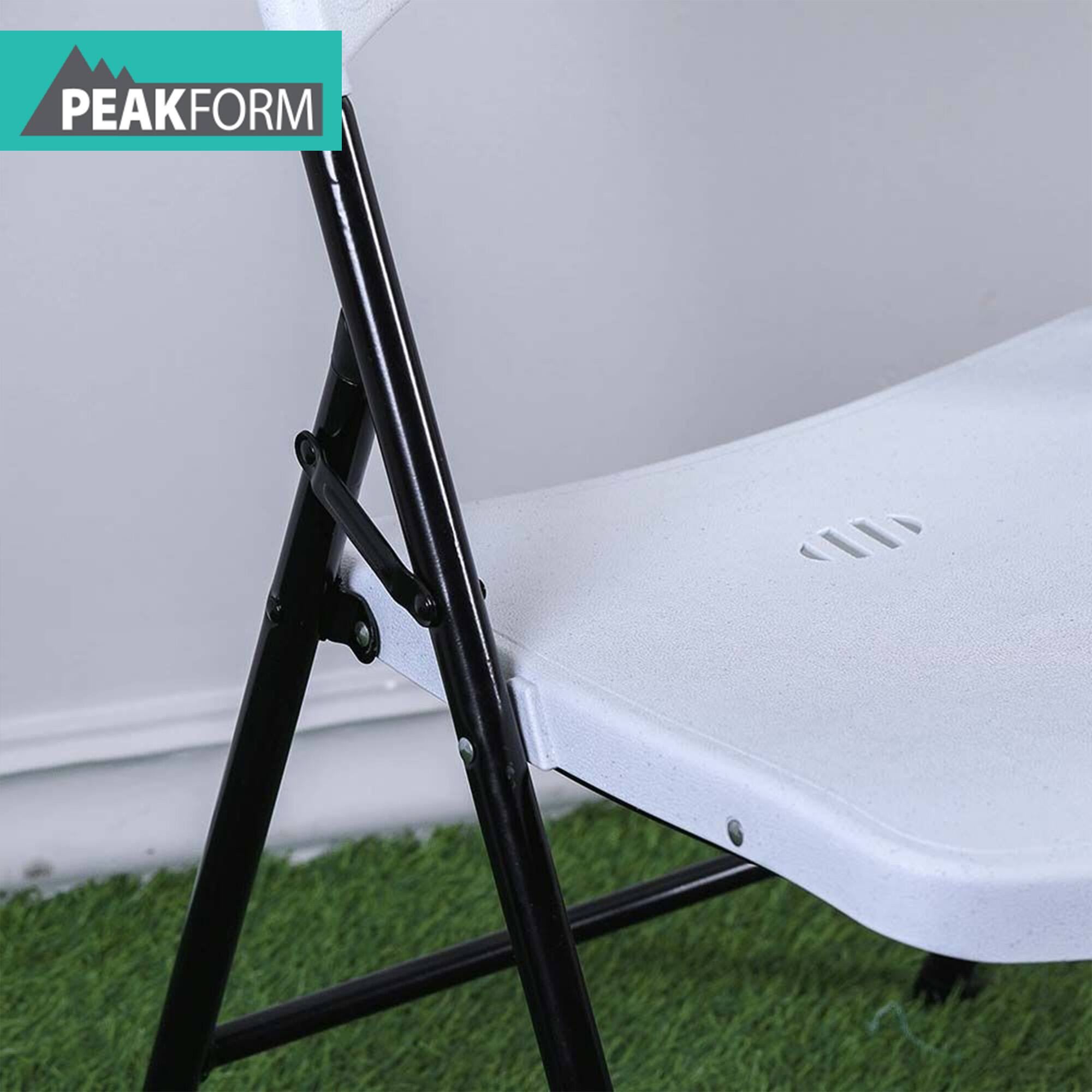 Alt View 2. Peakform - Peakform Plastic Folding Chair, Indoor Outdoor Seating, 4 Pack, White - White.