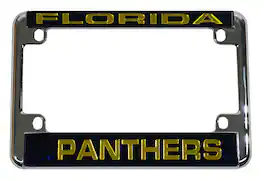 Rico Industries - Florida Panthers Chrome Motorcycle, RV or Trailer License Plate Frame - Multi