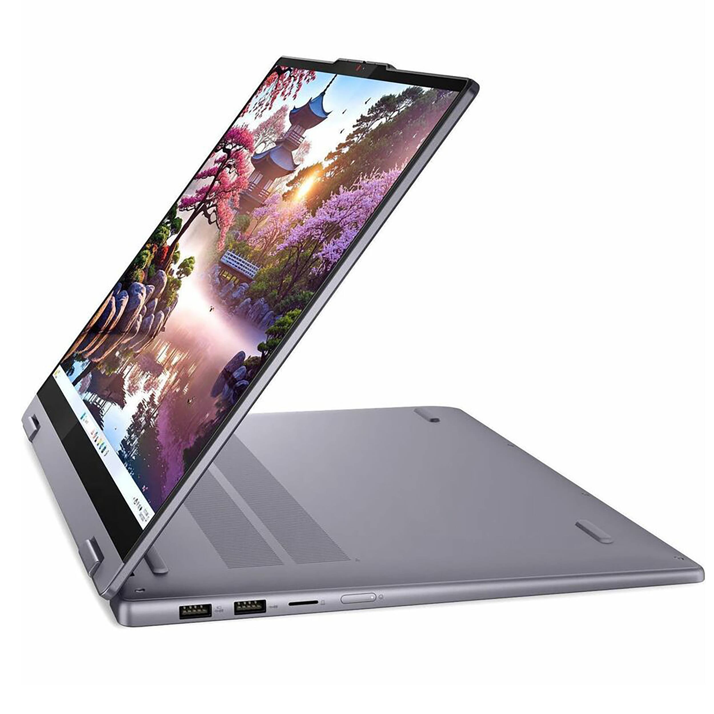 Left. Lenovo - IdeaPad 5 2-in-1 16" Touchscreen Copilot+ PC Laptop - AMD Ryzen AI 5 with 16GB Memory - 1TB SSD - Luna Grey.