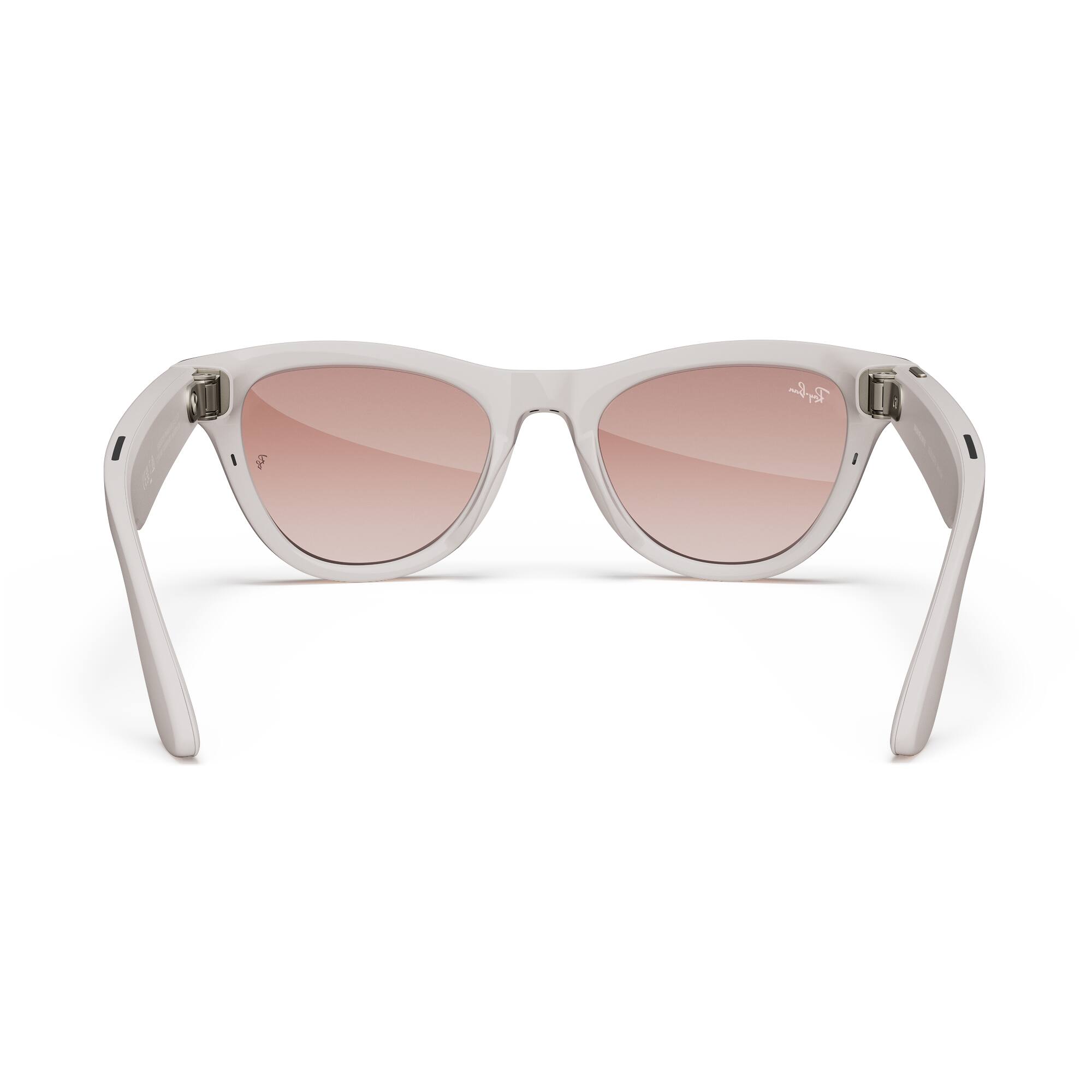 Alt View 8. Ray-Ban Meta - Skyler (Gen 1) glasses with Meta AI, Audio, Photo, Video Compatibility - Pink Lenses - Shiny Chalky Gray.