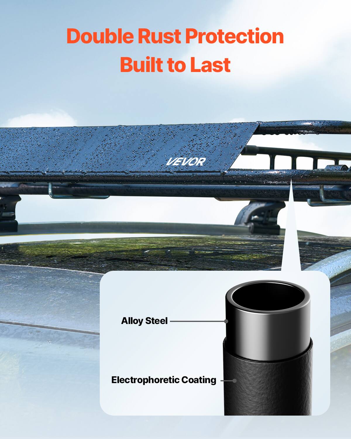Double Rust Protection  
Built to Last  

VEVOR Alloy Steel Electrophoretic Coating