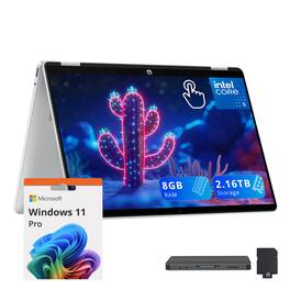 HP - OmniBook 5 14" 2K Touchscreen,Intel Core 5 120U,8GB RAM,2TB SSD+160GB Dock Set,Backlit Keyboard,Win 11 Pro - Silver