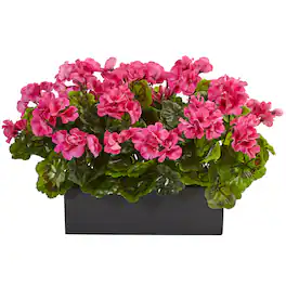 BreeBe - 13" Geranium in Planter UV Resistant (Indoor/Outdoor) - Beauty