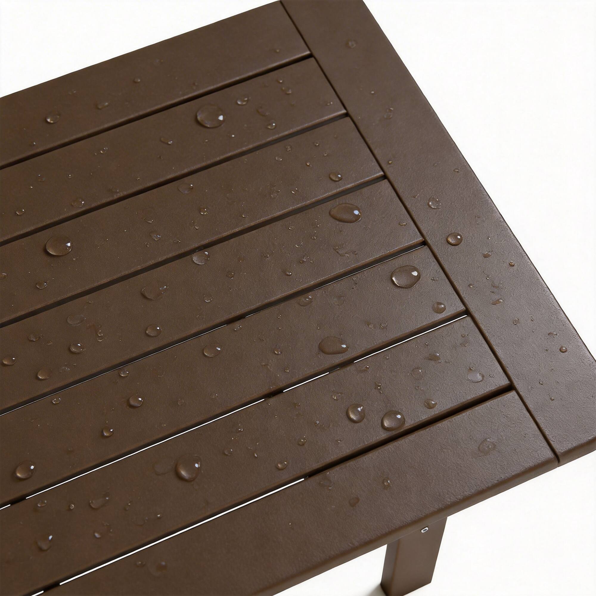 Alt View 10. Famapy - HDPE Outdoor Dining Table with Umbrella Hole & Cap-Solid Panel Patio Table for 8 People Weatherproof & Low Maintenance - Dark Brown.