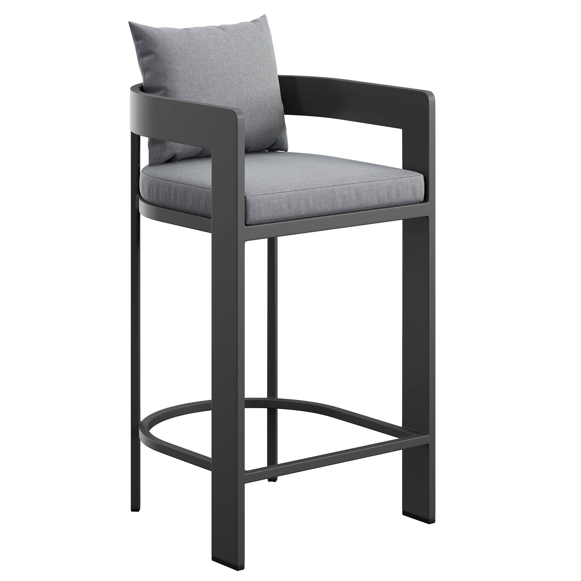 Angle. Modway - Tahoe Outdoor Patio Aluminum Bar Chair by Modway - Gray.
