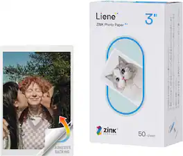 Liene - Pearl K100 Zink 2x3 Inch Adhesive Photo Paper (50 Sheets)