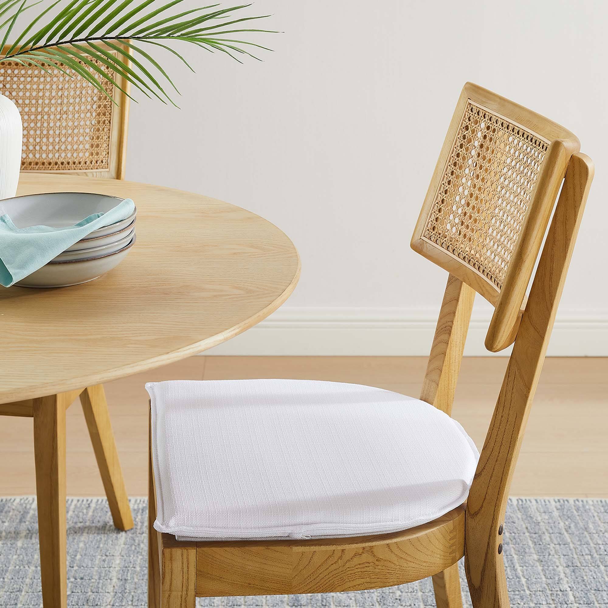 Alt View 6. Modway - Caledonia Fabric Upholstered Wood Dining Chair Set of 2 by Modway - White.
