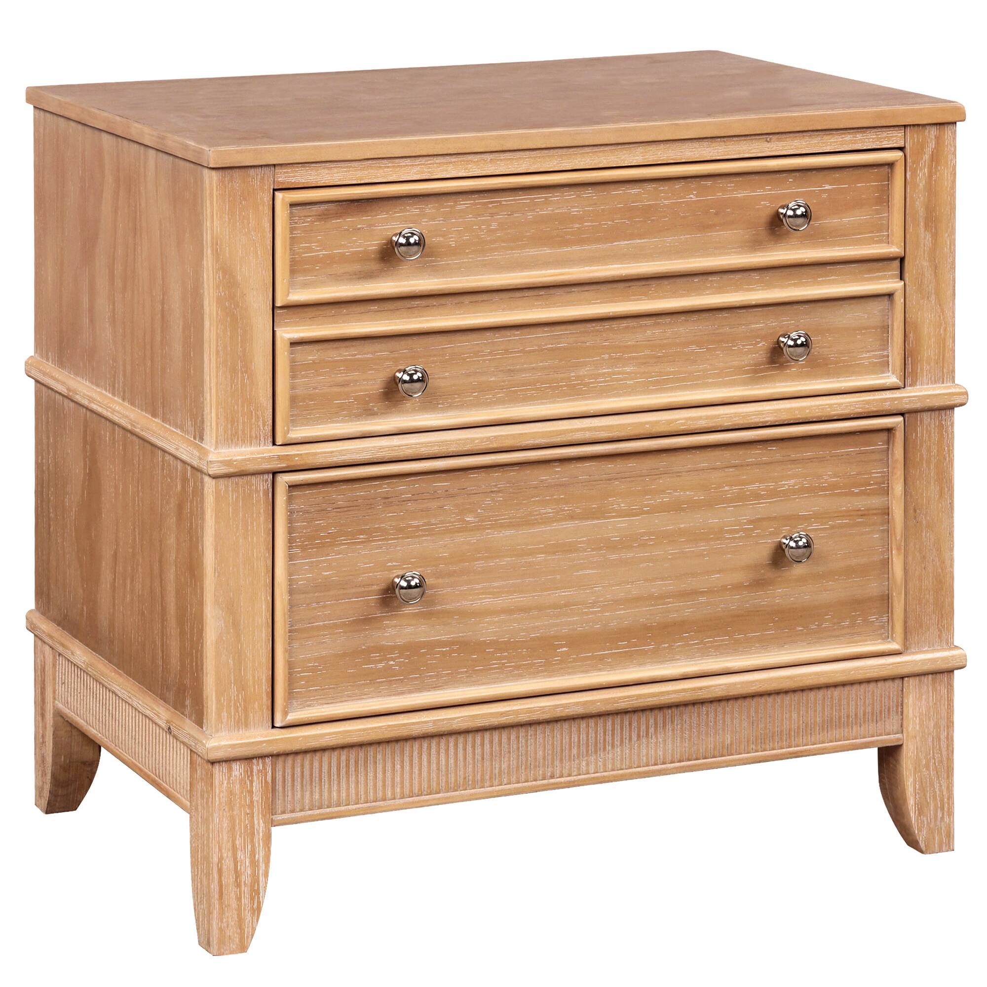 Front. Spaco - Spaco 3-Drawer Side Table Nightstand for Living Room, Hallway, Entryway - Natural.