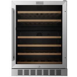 Empava - 23.43 In. 46-bottle Dual Zone Wine Cooler With 6 Shelves, Built-in/freestanding Wine Fridge For Collectors/home In - Black