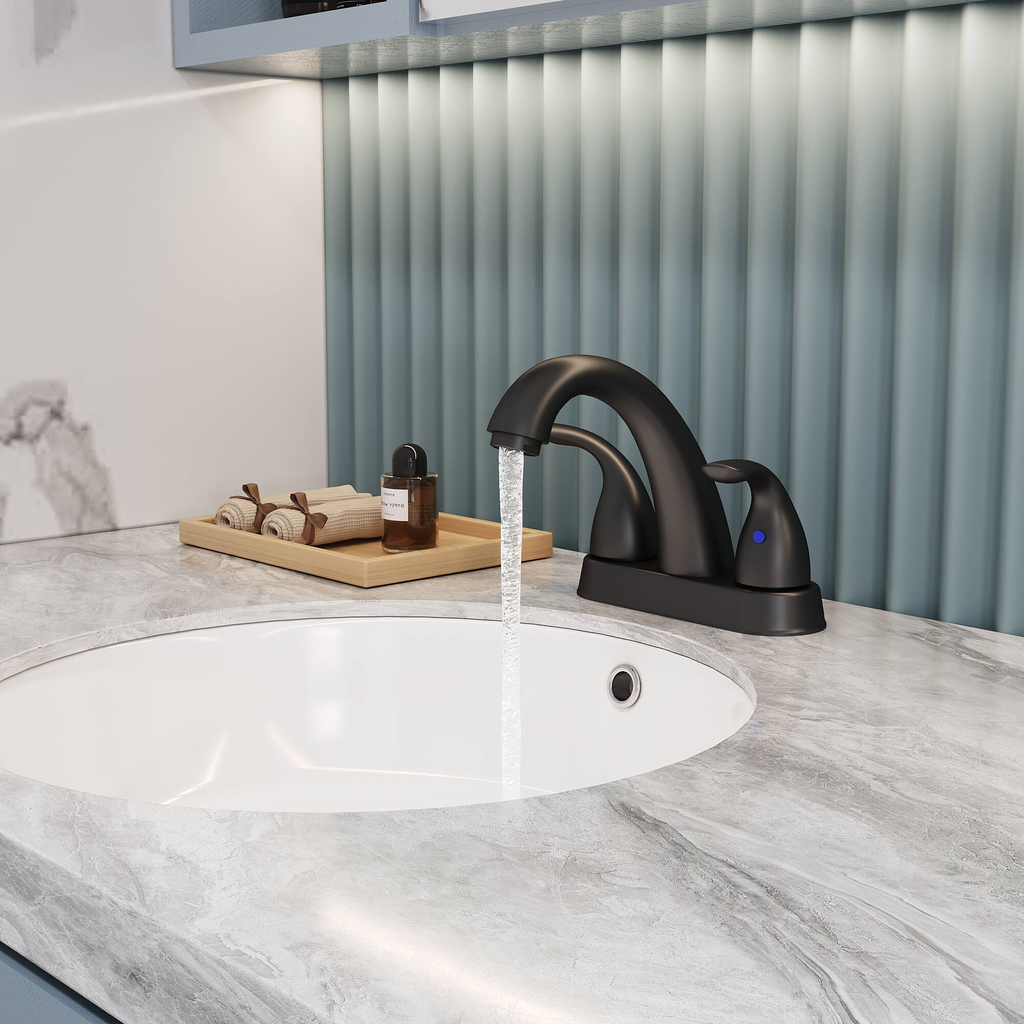 Left. Bothwa Home - Bothwa Home BF-SL02008K05-MB Bathroom Faucet in Matt Black Finish - Matt Black.