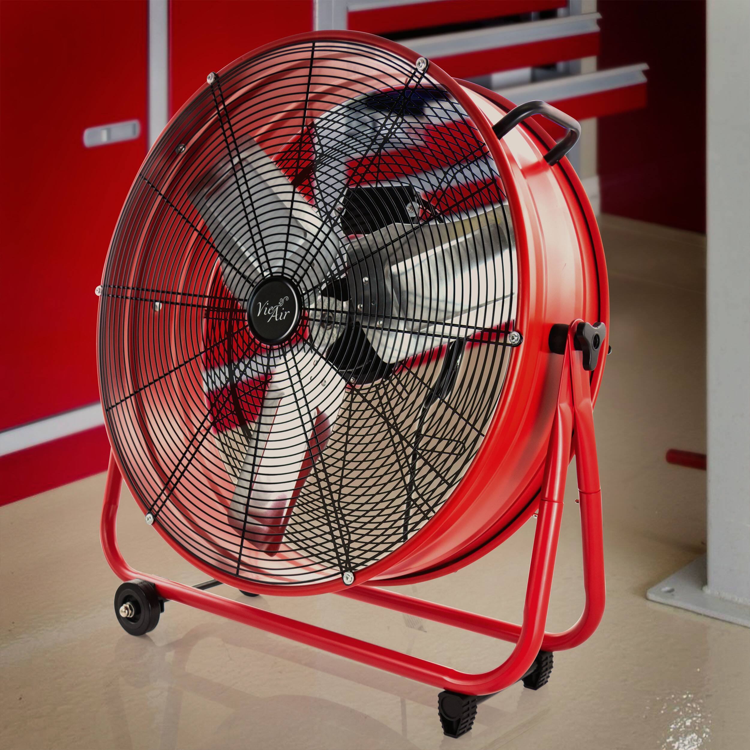 Alt View 10. VieAir - Vie Air 24 Inch Commercial Floor Drum Fan in Red - Red.
