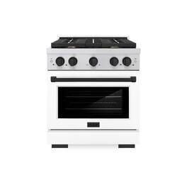 ZLINE - Autograph 30" Paramount Dual Fuel Range with Black Accents (SDRZ-WM-30-MB) - White