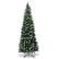 Front. Costway - 7.5ft Snow Flocked Pencil Christmas Tree Hinged Pine Cones - Green/White.