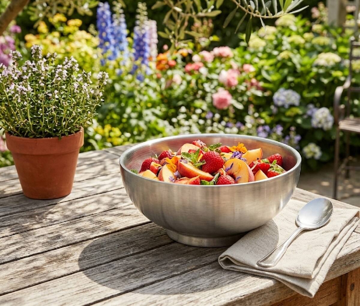 Alt View 1. Jiallo - 7" Stainless Steel Round Bowl – Polished, Durable, Food‑Safe - Silver.