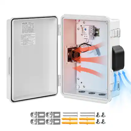 VEVOR
Electrical Enclosure
IP55
Rated voltage: 220-240V AC 50/60Hz
Rated current: 10A
Dimensions: 230x150x160mm
Material: ABS
CE
F
g ppstab 23051608
