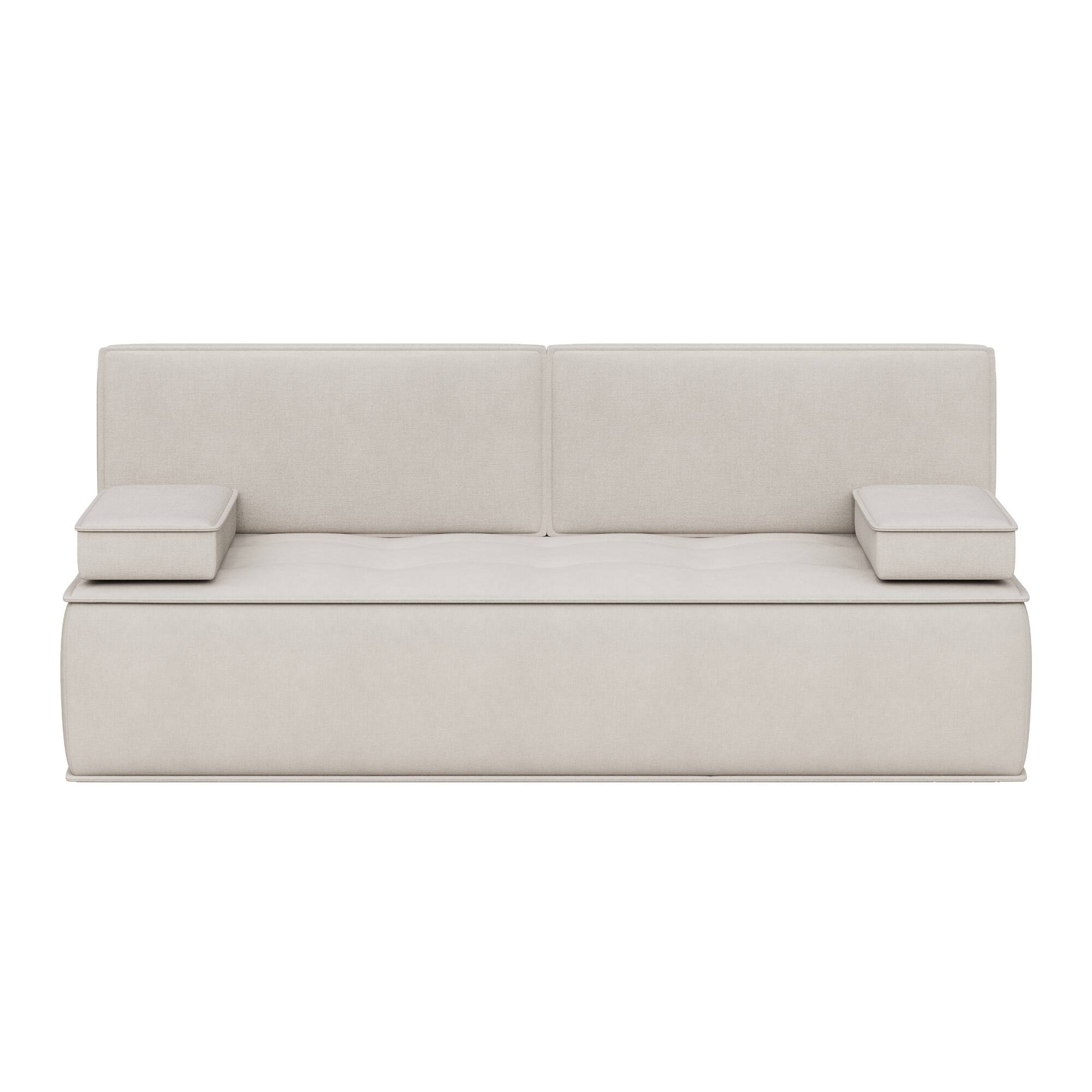 Alt View 4. luck idea - 79" Multi-Functional Fabric Sleeper Sofa, Convertible Couch Bed with Supportive Foam Cushion for Apartment & Studio - White.